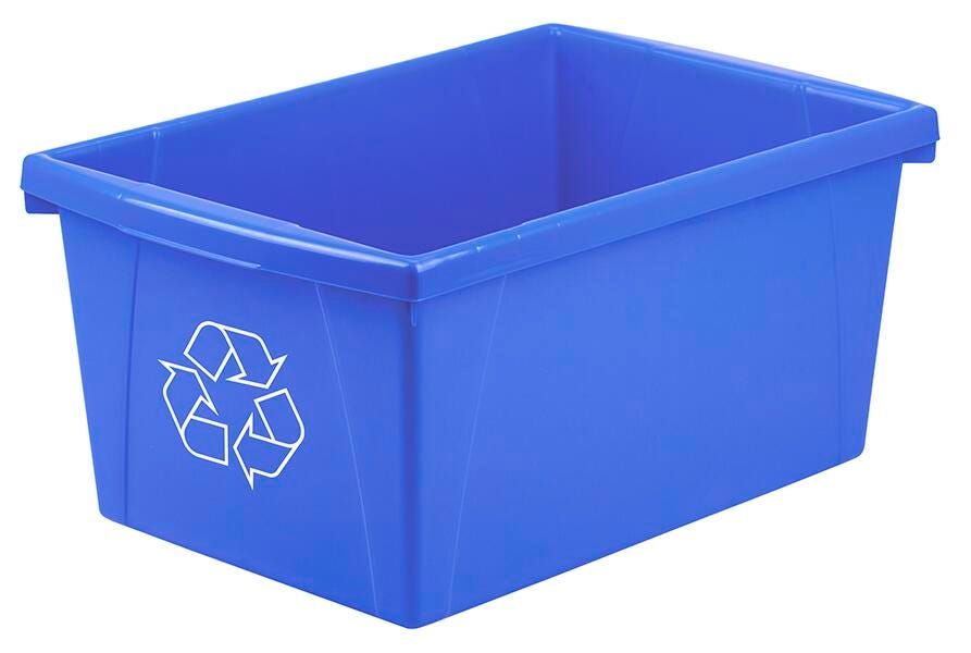 School Smart Recycle Bin, 5-1/2 Gallon, Blue 2003502